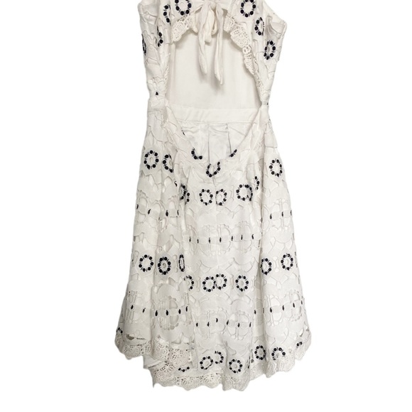 Lovers + Friends Forget Me Not White Floral Crochet Mini Dress Boho Sz Small - Picture 9 of 12